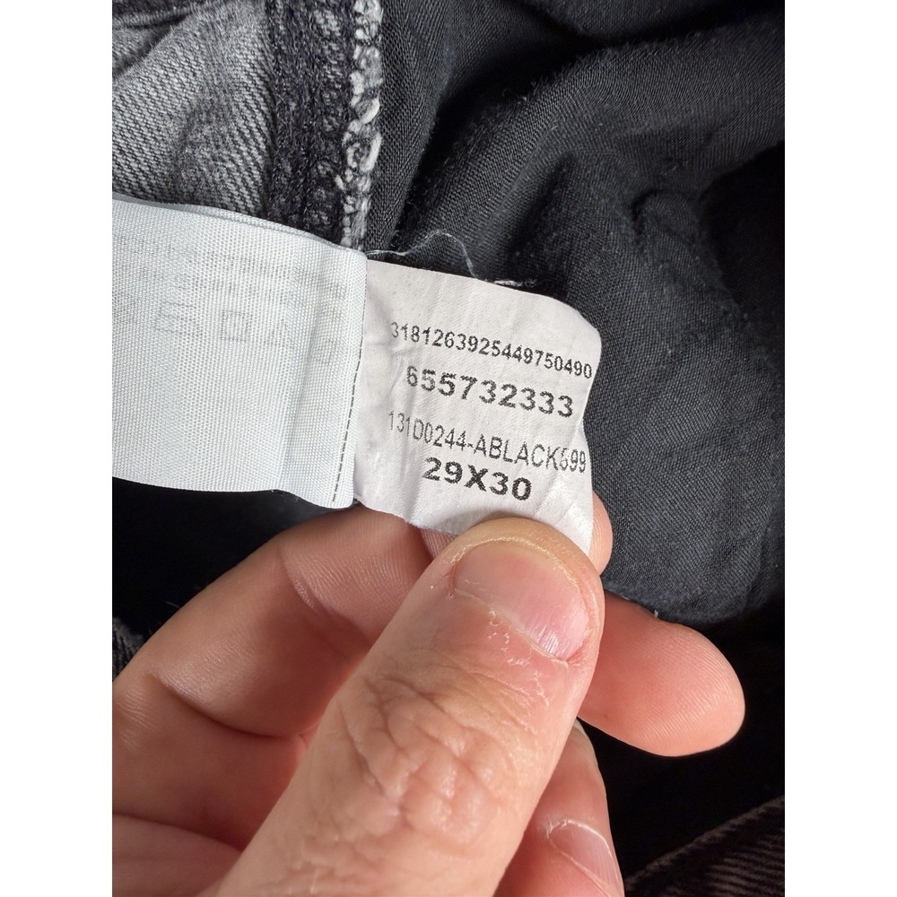 Abercrombie Fitch Jeans Mens 29x30 Black Denim Double Knee Baggy Carpenter Skate - Picture 8 of 12